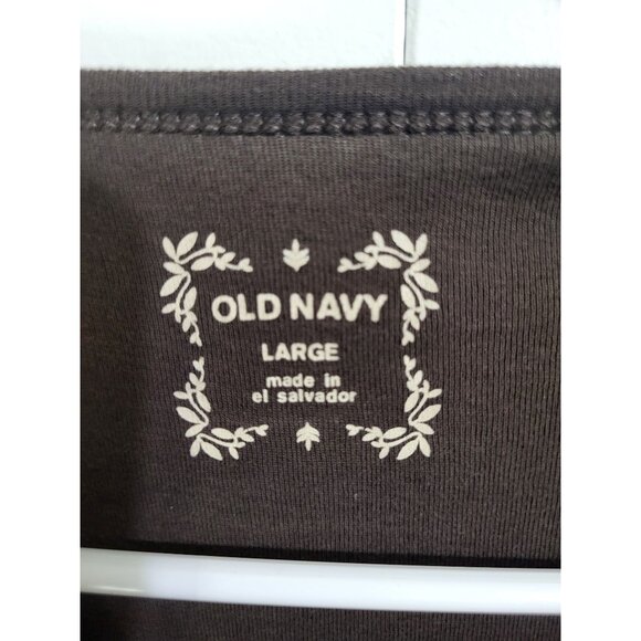 Old Navy Women's L Brown Short Sleeve Long Length T Shirt Y2k Skater Style - Picture 2 of 9